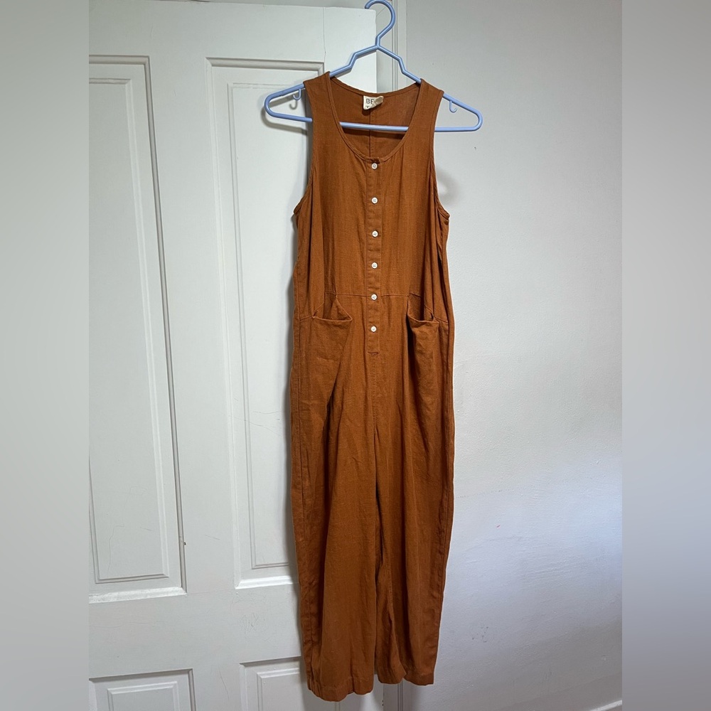 Beaton Linen Ochre Jumpsuit